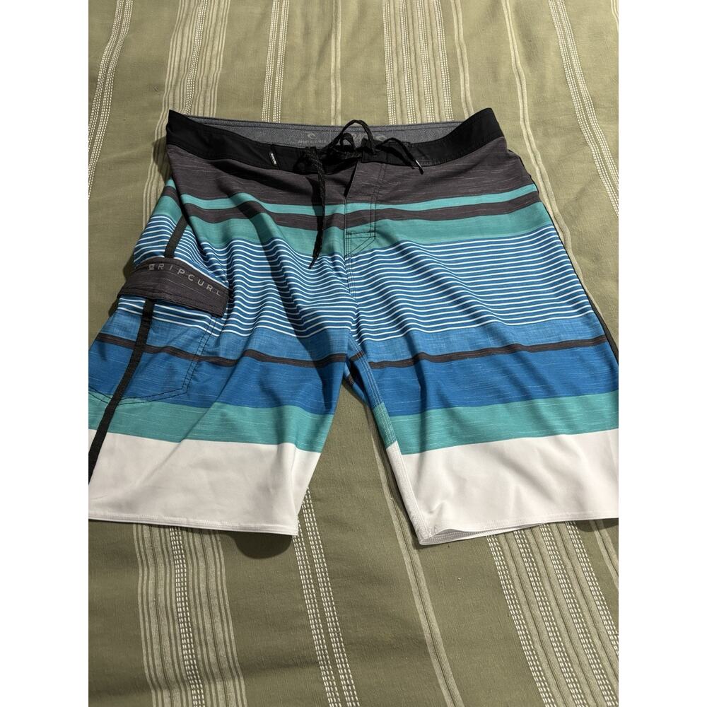 Ripcurl Mirage Multicolor Striped Board Shorts With Pocket Men’s Size 33